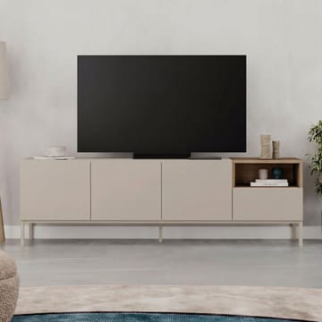 Morlen TV-benk 180x55x41,8 cm - santstone og naturlig eik - Møbler - Mediamøbel & tv møbel - TV-benk & mediabenk