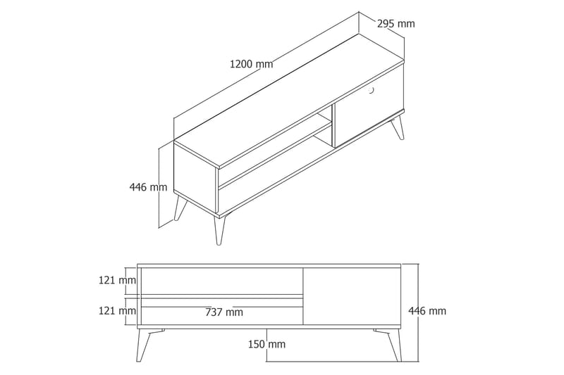Reyne TV-benk 120 cm - Møbler - Mediamøbel & tv møbel - TV-benk & mediabenk