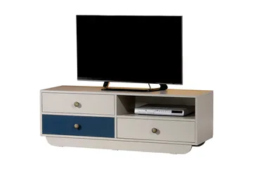 Cazablanca TV-benk 140 cm - Hvit/Blå - Møbler - Mediamøbel & tv møbel - TV-benk & mediabenk