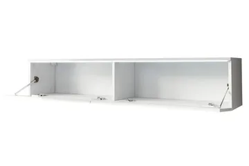 Cuguen TV-benk 140x32x30 cm - Grå/Hvit - Møbler - Mediamøbel & tv møbel - TV-benk & mediabenk