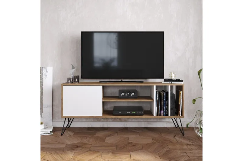 Ficociello TV-Benk 140 cm - Valnøtt|Svart|Hvit - Møbler - Mediamøbel & tv møbel - TV-benk & mediabenk
