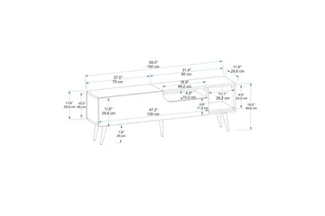 Mul TV-benk 150 cm - Brun/Antrasitt - Møbler - Mediamøbel & tv møbel - TV-benk & mediabenk