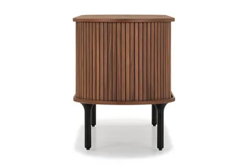 Noira Oval TV-benk Valnøtt 150x45 cm Ribbet - Mørkebrunt / Brunt Tre - Møbler - Mediamøbel & tv møbel - TV-benk & mediabenk