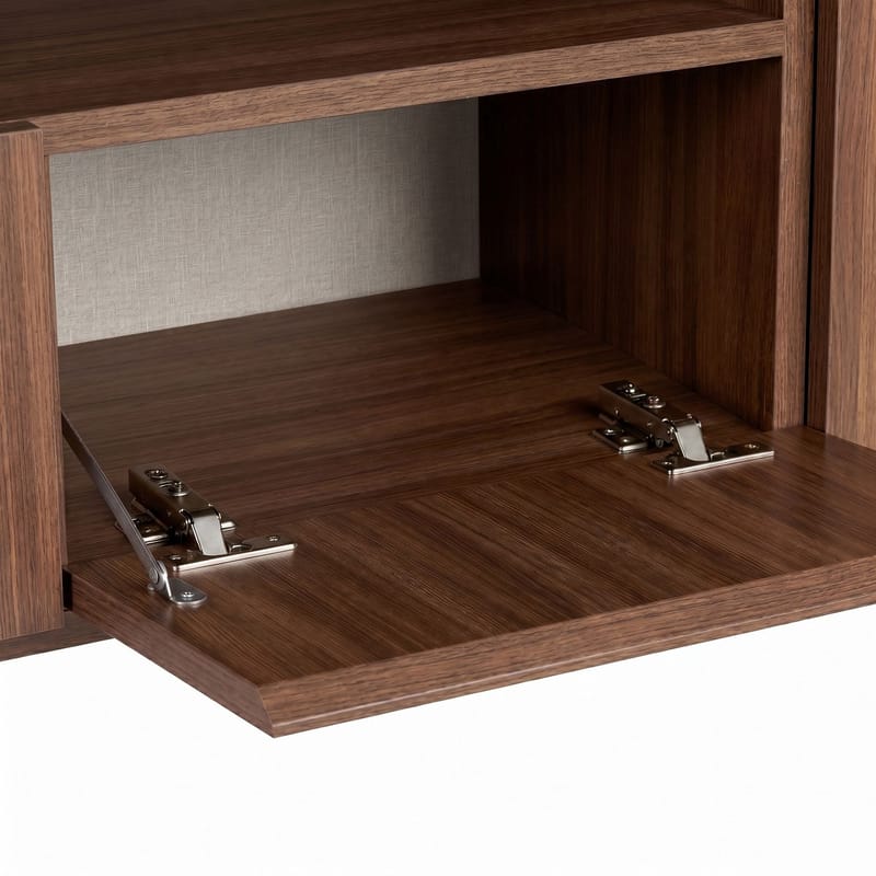 TV-benk Nordure Rivoli (160 x 50 x 35 cm) Milano Valnøtt Svart - Milano valnøtt og svart - Møbler - Mediamøbel & tv møbel - TV-benk & mediabenk