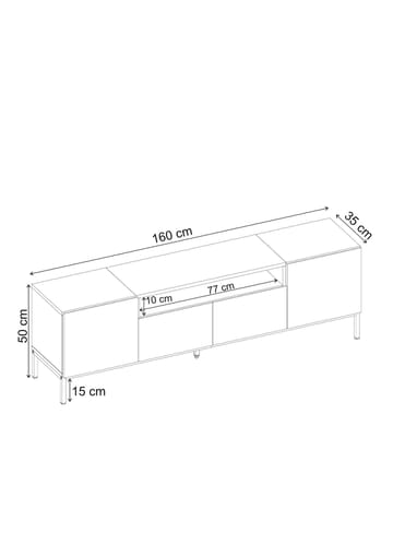TV-benk Nordure Rivoli (160 x 50 x 35 cm) Milano Valnøtt Svart - Milano valnøtt og svart - Møbler - Mediamøbel & tv møbel - TV-benk & mediabenk