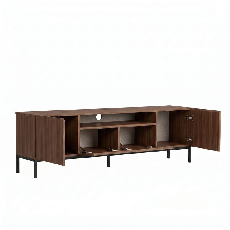 TV-benk Nordure Rivoli (160 x 50 x 35 cm) Milano Valnøtt Svart - Milano valnøtt og svart - Møbler - Mediamøbel & tv møbel - TV-benk & mediabenk
