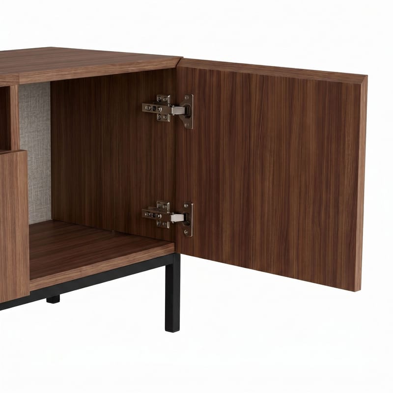 TV-benk Nordure Rivoli (160 x 50 x 35 cm) Milano Valnøtt Svart - Milano valnøtt og svart - Møbler - Mediamøbel & tv møbel - TV-benk & mediabenk