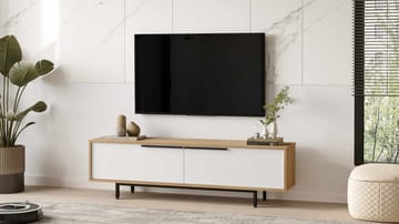 TV-benk Skye Decor Bren (160 x 45,1 x 35,5 cm) naturlig hvit - Naturlig og hvit - Møbler - Mediamøbel & tv møbel - TV-benk & mediabenk