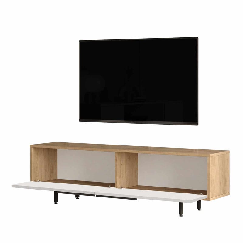 TV-benk Skye Decor Bren (160 x 45,1 x 35,5 cm) naturlig hvit - Naturlig og hvit - Møbler - Mediamøbel & tv møbel - TV-benk & mediabenk