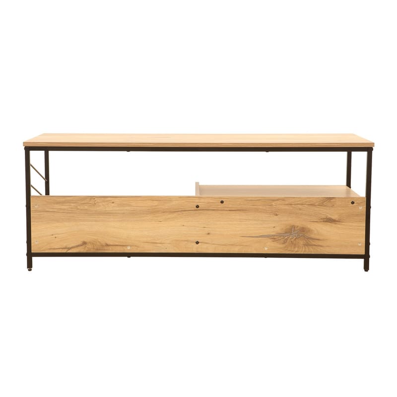 TV-bord HOME4YOU Dimitra 120x40x45 cm Rustikk/Svart - lyst rustikt tre/svart - Møbler - Mediamøbel & tv møbel - TV-benk & mediabenk