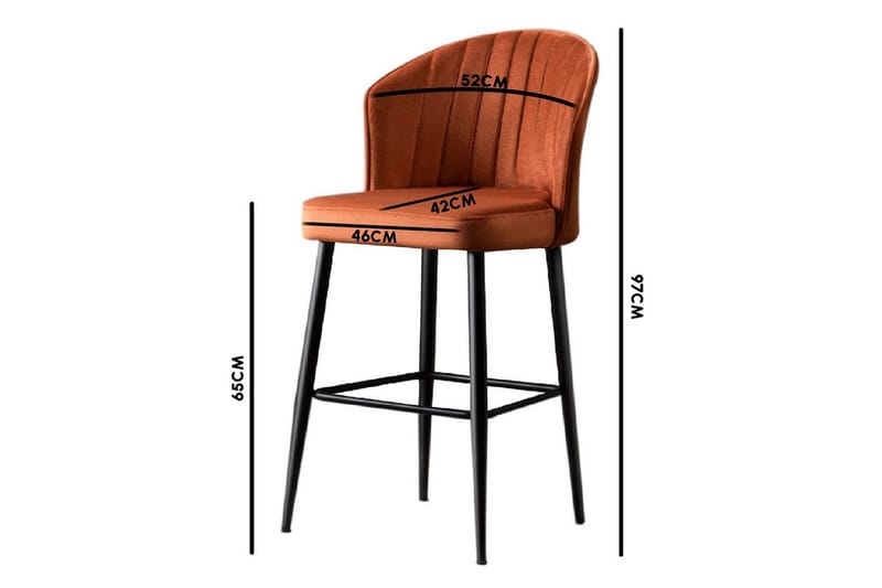 Rubi Bargruppe 52 cm - Rød/Sort - Møbler - Stoler & lenestoler - Barstoler