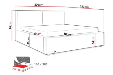 Bysantinsk Oppbevaringsseng 180x200 cm - Beige/Brun - Møbler - Senger - Sengeramme & sengestamme