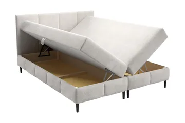 Celestine Oppbevaringsseng 200x200 cm - Hvit - Møbler - Senger - Komplett sengepakke