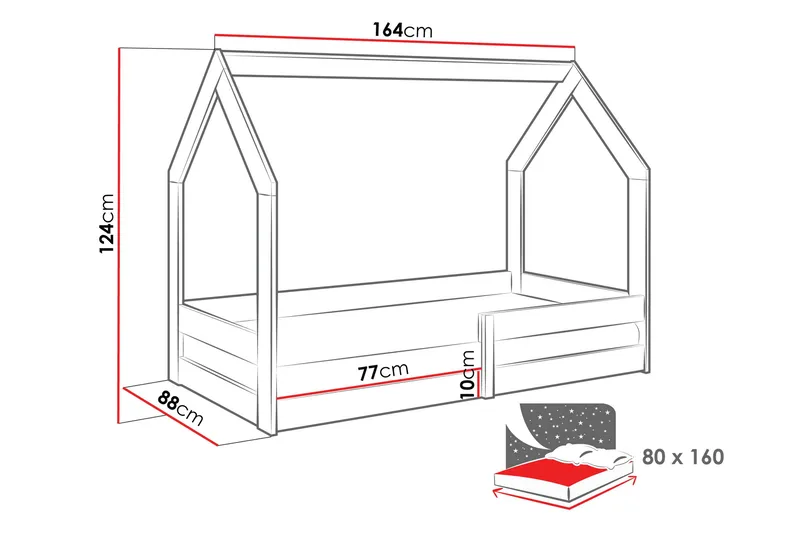 Cenon Sengeramme 80x160 cm - Hvit - Møbler - Senger - Sengeramme & sengestamme