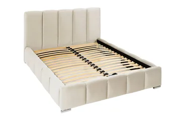 Cleaton boblete sengeramme 180x200 cm med oppbevaring, HVILA skummadrass og overmadrass i lateks med vaskbart trekk - Beige/hvit - Møbler - Senger - Komplett sengepakke