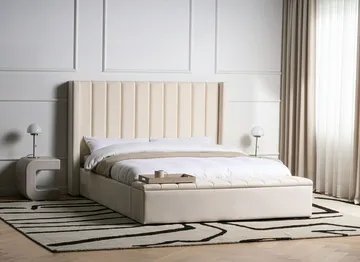 Dobbelseng Noyers 160x200 cm - Off-White - Møbler - Senger - Sengeramme & sengestamme