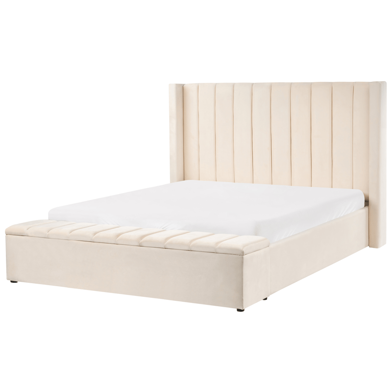 Dobbelseng Noyers 160x200 cm - Off-White - Møbler - Senger - Sengeramme & sengestamme