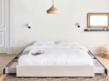 Dobbelseng Prades 180x200 cm - Lys beige - Møbler - Senger - Sengeramme & sengestamme
