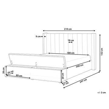 Dobbeltseng Noyers 180x200 cm - Off-White - Møbler - Senger - Sengeramme & sengestamme