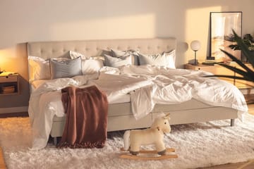 Ella Familieseng 280x210 cm - (+Flere valg) Beige - Møbler - Senger - Komplett sengepakke