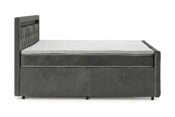 Franco Light komplett sengesett med oppbevaring LED-belysning 180x200 cm - Grå - Møbler - Senger - Komplett sengepakke
