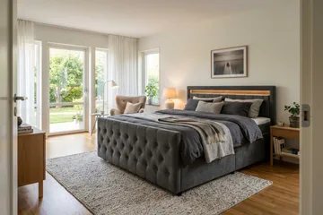 Franco Light komplett sengesett med oppbevaring LED-belysning 180x200 cm - Grå - Møbler - Senger - Komplett sengepakke