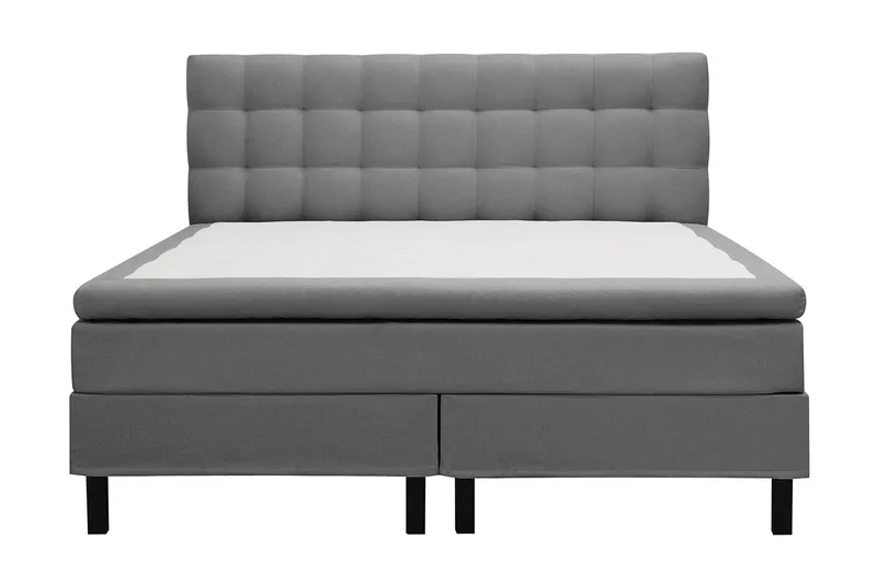 HVILA Classic komplett sengepakke 160x200 cm kontinentalseng med rutet sengegavl, Grå