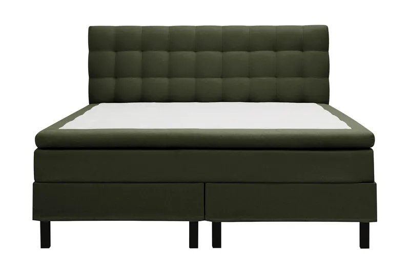 HVILA Classic komplett sengepakke 160x200 cm kontinentalseng med rutet sengegavl, Grønn