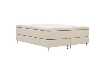 HVILA Premium Kontinentalseng 160x200 cm - Lysebeige stoff - Møbler - Senger - Kontinentalsenger