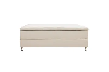 HVILA Premium Kontinentalseng 160x200 cm - Lysebeige stoff - Møbler - Senger - Kontinentalsenger