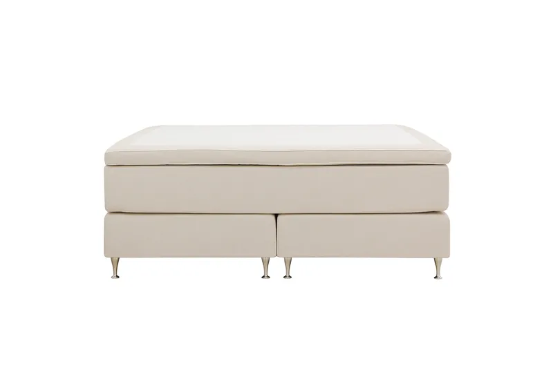 HVILA Premium Kontinentalseng 160x200 cm, Lysebeige stoff