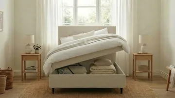 HVILA Plus komplett sengesett med oppbevaring 120x200 cm - Lys beige - Møbler - Senger - Komplett sengepakke