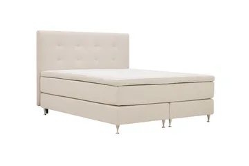 HVILA Premium Kontinentalseng 160x200 cm - Lysebeige stoff - Møbler - Senger - Kontinentalsenger