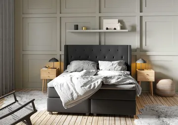 Imperia Komplett Sengepakke 180x200 cm - Grå - Møbler - Senger - Komplett sengepakke