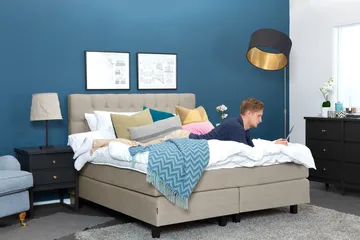 Bed Deluxe Komplett Sengepakke 180x200 Beige - Møbler - Senger - Kontinentalsenger
