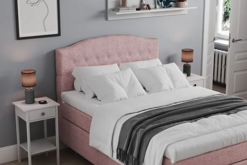 Belda Sengepakke 120x200 Fast - Rosa - Møbler - Senger - Kontinentalsenger