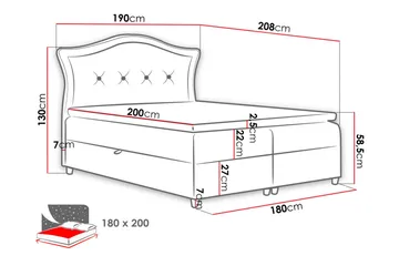 Hestra Kontinentalseng 180x200 cm - Møbler - Senger - Kontinentalsenger