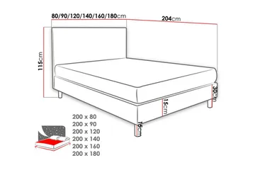 Lux Kontinentalseng 180x204 cm - Grønn - Møbler - Senger - Kontinentalsenger