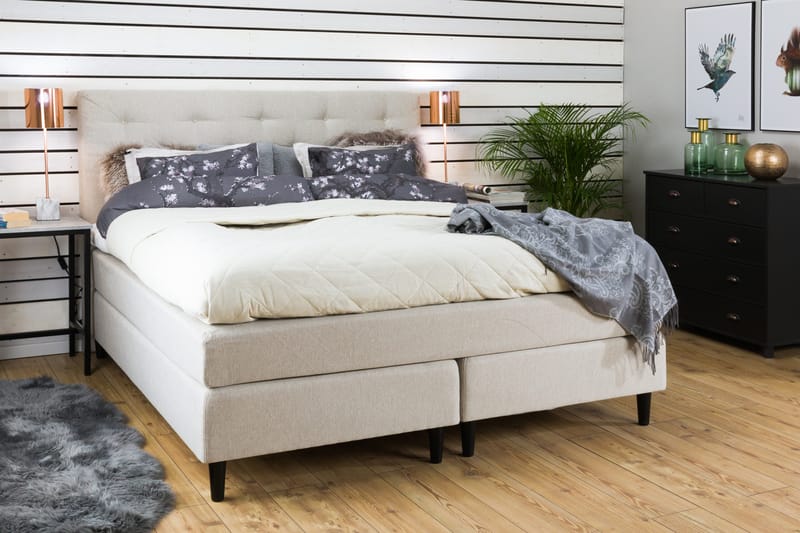Nice Deluxe Komplett Sengepakke 180x200 - Beige - Møbler - Senger - Kontinentalsenger