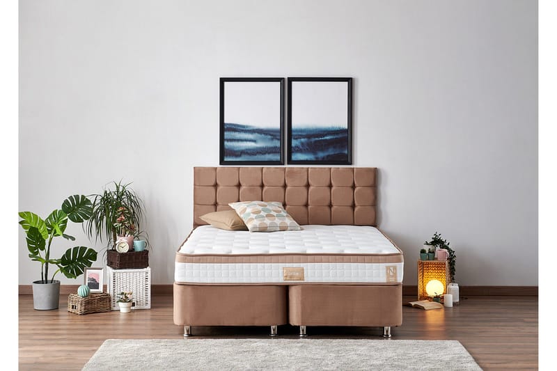 Latrona Kontinentalseng Dobbel 180x200 cm, Lysebrun