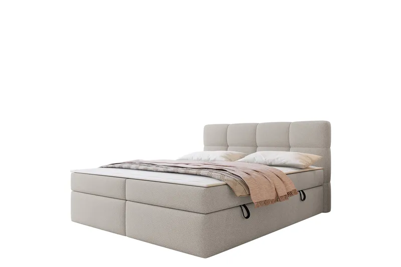 Leckersbo Komplett Sengeløsning Kontinentalseng med oppbevaring 140x200 cm, Beige
