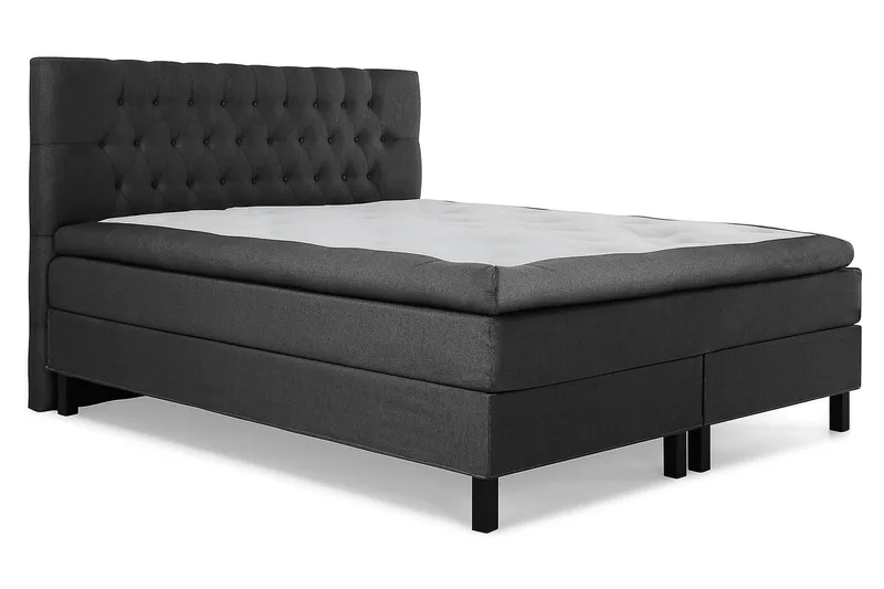 Lucky Kontinentalseng 180x200 Polyeter - Svart/Grå - Møbler - Senger - Komplett sengepakke