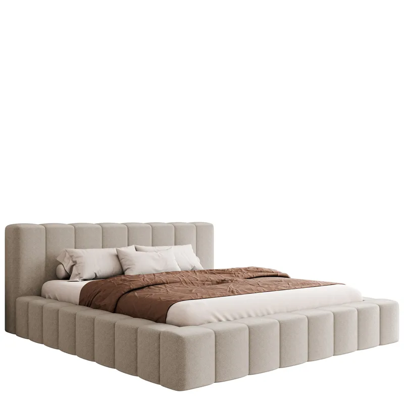 Orvinel Sengeramme 120x200 cm med Oppbevaring, Beige