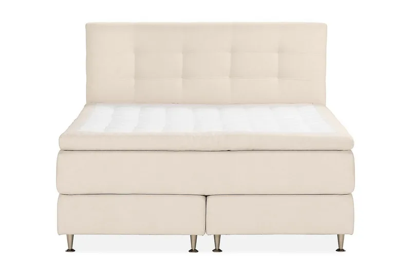 Oslo Luksus Komplett Seng Pakke Kontinentalseng 180x200 cm med sengegavl, Beige / Lys
