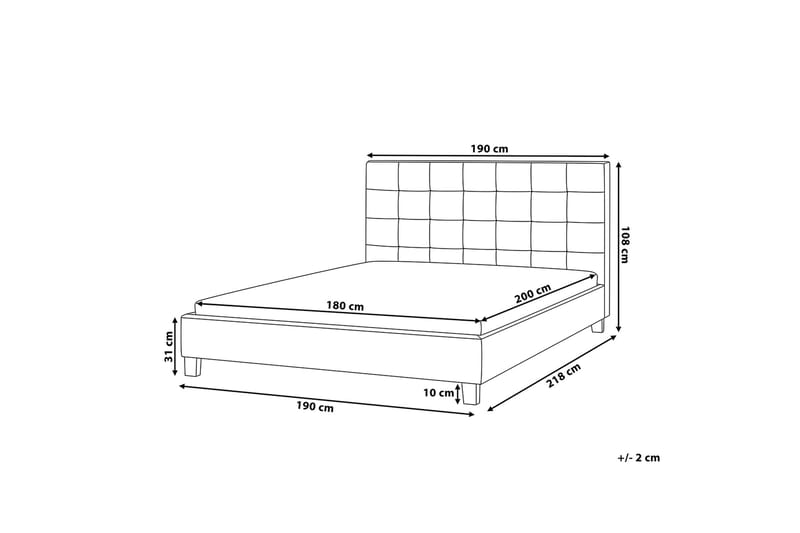 Rogelle Dobbeltseng 180|200 Cm - Hvit - Møbler - Senger - Sengeramme & sengestamme