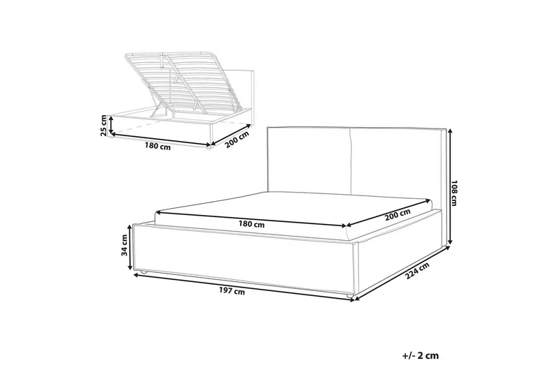 Sängram White 180x200 - Møbler - Senger - Seng med oppbevaring