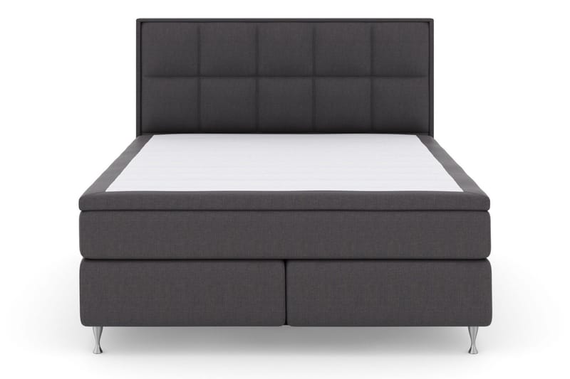 Select No 6 Komplett Sengepakke 210x210 Fast/Medium Watergel, Mørkegrå/Sølvben