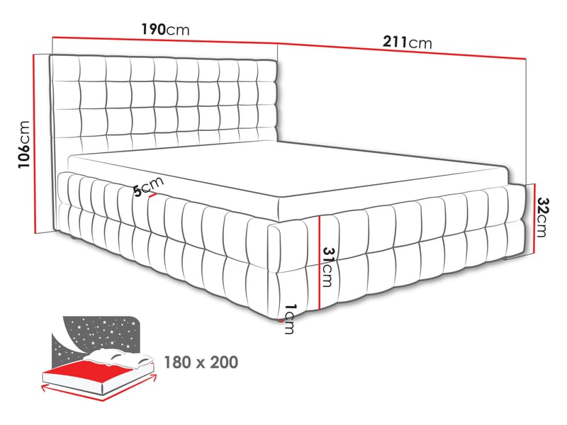 seng Ardea Fresh 09 180x200 - rosa - Møbler - Senger - Sengeramme & sengestamme