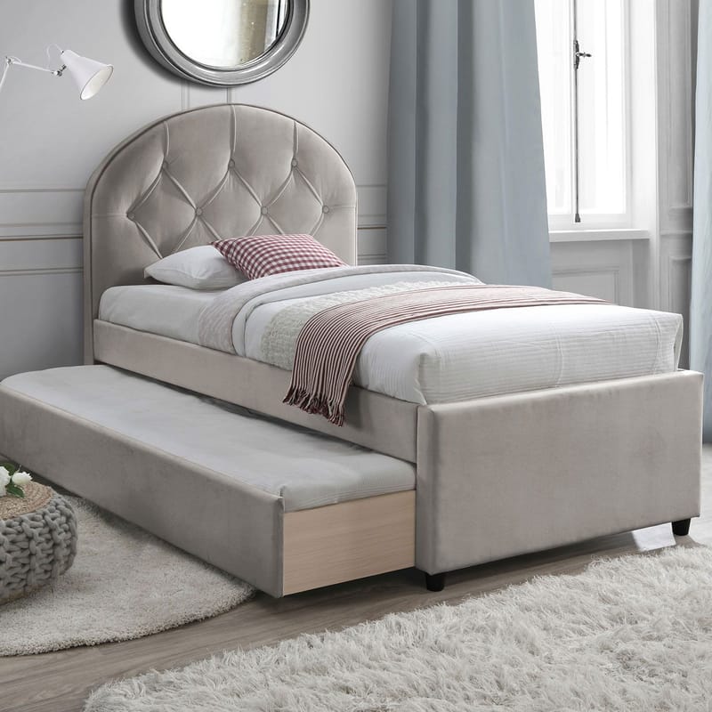 Seng HOME4YOU Lara med madrass Harmony Duo Season 90x200 cm Champagne, champagne