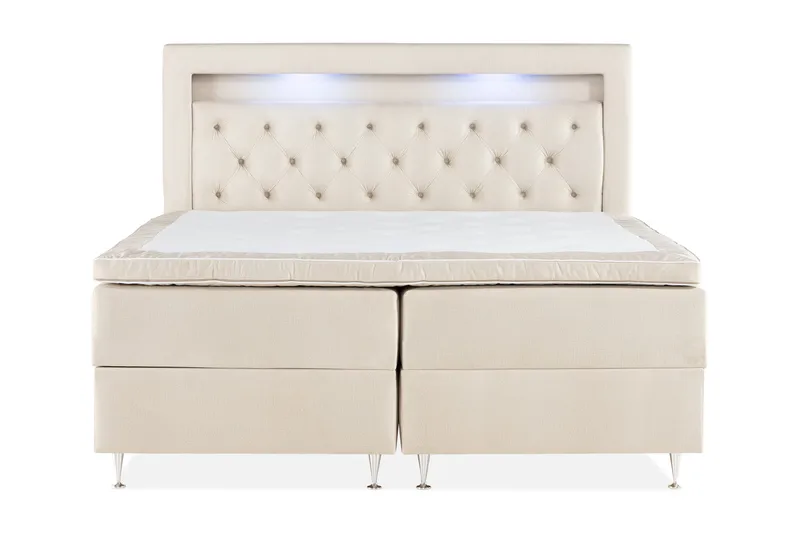 Alessia Komplett Sengpakke med Oppbevaring LED-belysning 180x200 cm, Beige